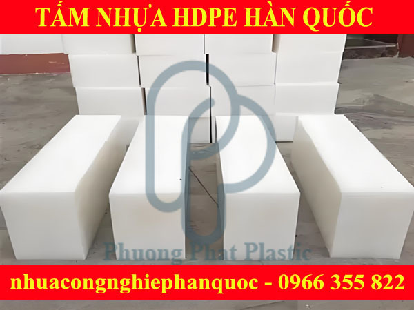 TẤM NHỰA HDPE HÀN QUỐC 100MM MÀU TRẮNG