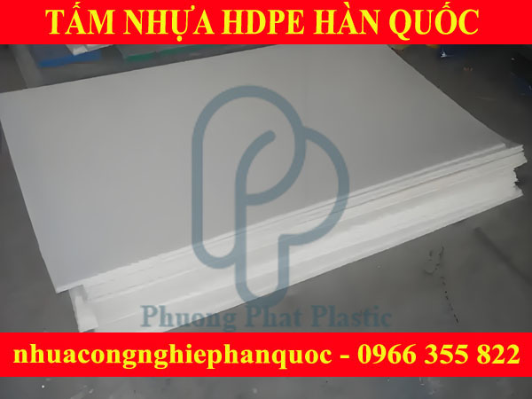 TẤM NHỰA HDPE HÀN QUỐC 12MM MÀU TRẮNG