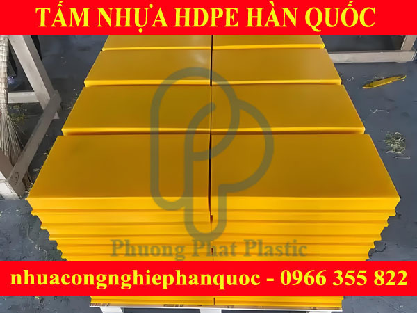 TẤM NHỰA HDPE HÀN QUỐC 25MM MÀU VÀNG
