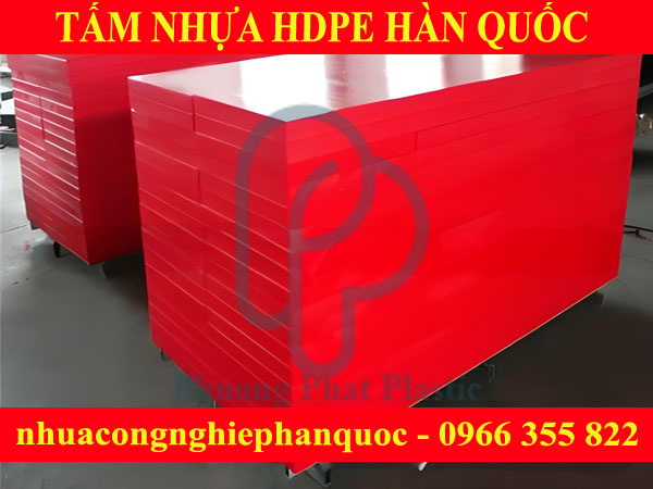 TẤM NHỰA HDPE HÀN QUỐC 30MM MÀU ĐỎ