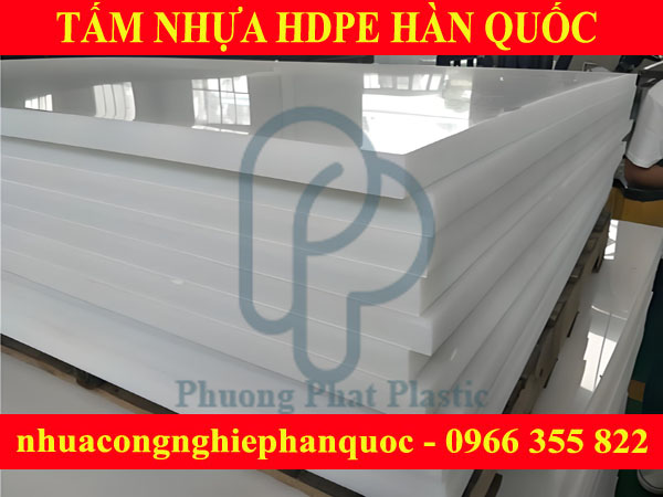 TẤM NHỰA HDPE HÀN QUỐC 60MM MÀU TRẮNG