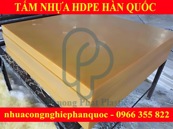 TẤM NHỰA HDPE HÀN QUỐC 90MM MÀU VÀNG